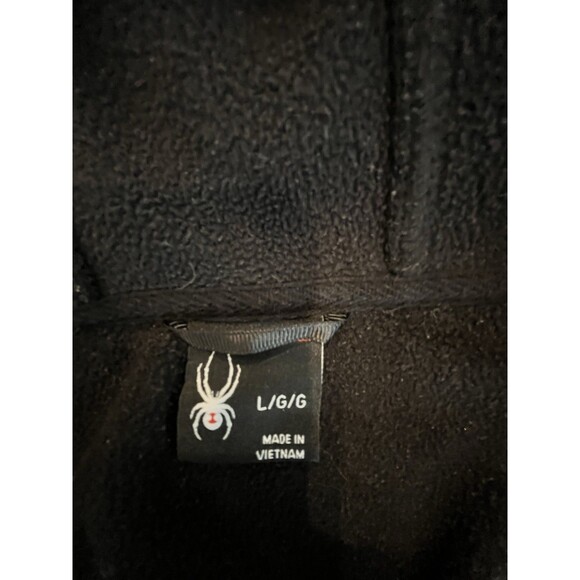SPYDER ProWeb SPFFD093-275 1/4 Zip Hoodie Mens Sz Large Oatmeal Black knit - Picture 7 of 7